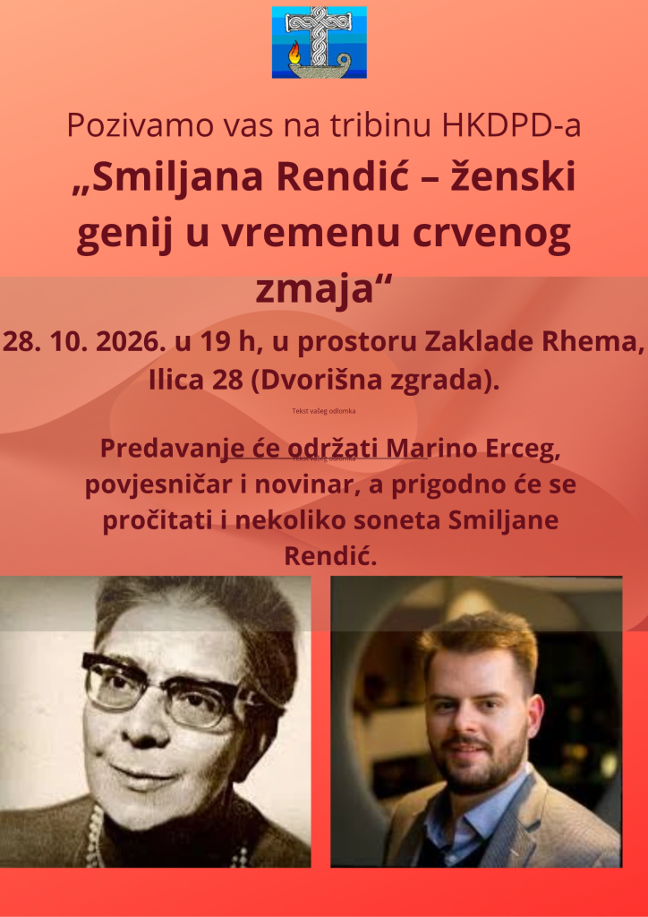 Najava tribine_Smiljana Rendić_plakat